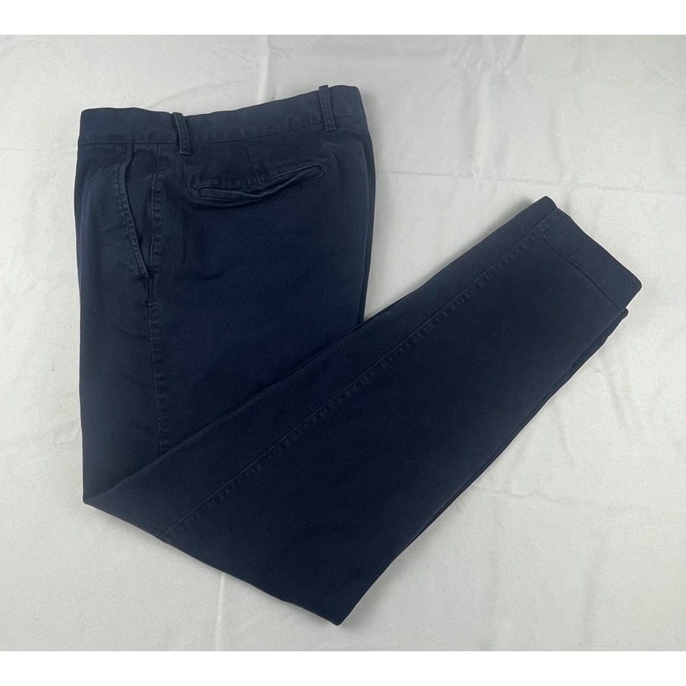 J CREW FLEX CHINO PANTS MENS 32X30 NAVY BLUE STRAIGHT STRETCH CASUAL DRESS PANTS